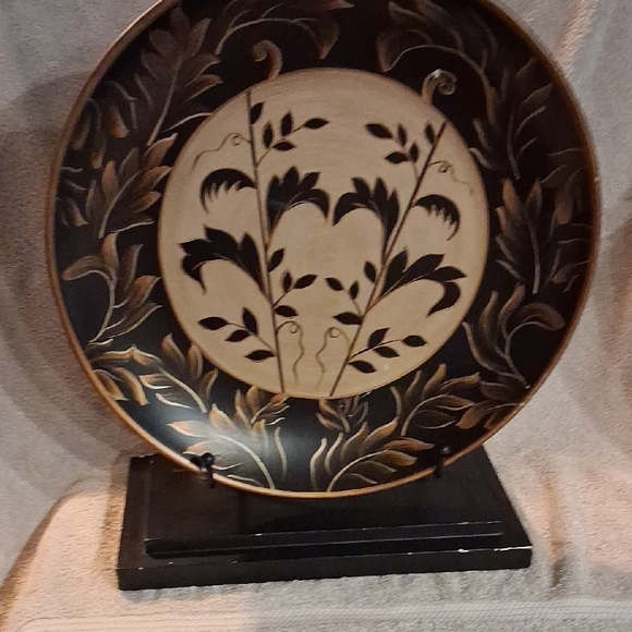 Decorative Black and Cream Plate